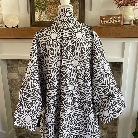 Midget Giraffe Patterned One Size Cotton Non-Stretch Kimono Duster Wide Sleeve - Picture 5 of 8